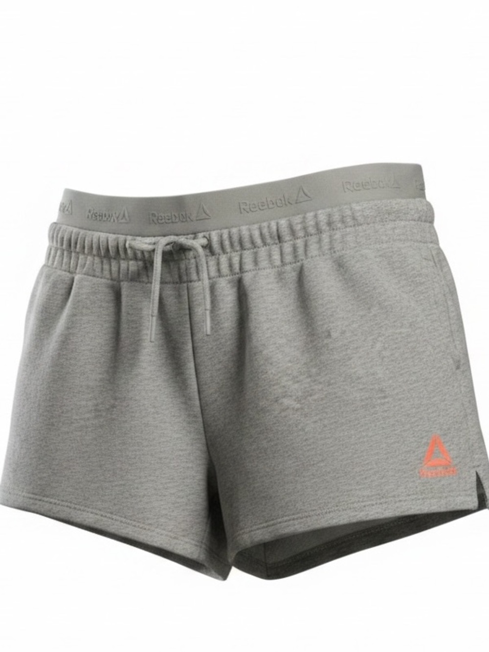 Reebok Womens Gray Athletic Activewear Shorts Drawstring Elastic Waist Logo M